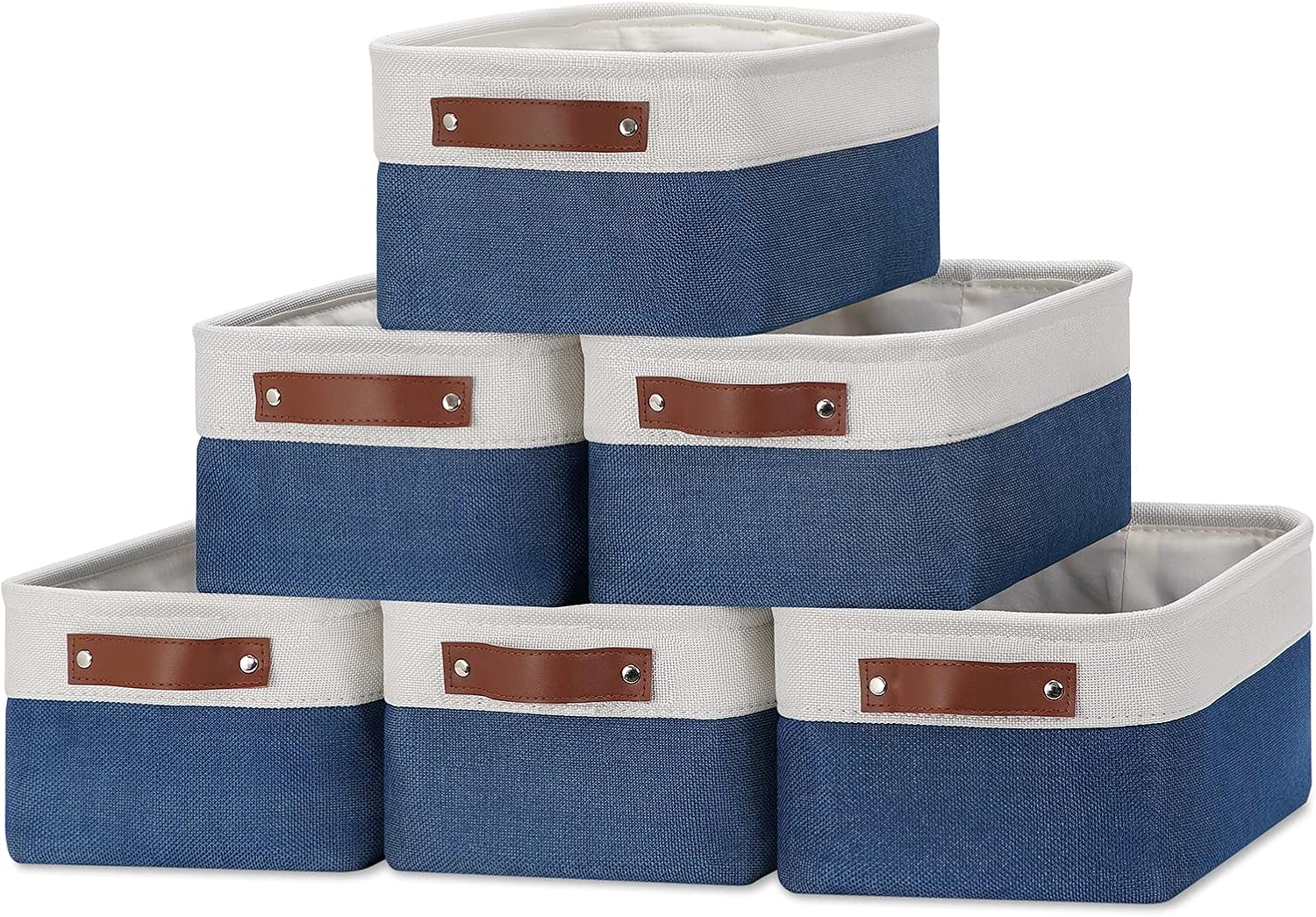 DULLEMELO Set of 6 Small Baskets for Organizing, Small Fabric Storage Bins for Toys Storage