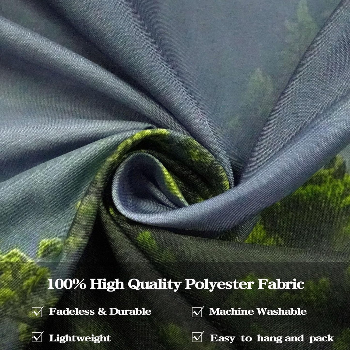 AMM Nature Forest Mountain Tapestry Green Misty Pine Tree Tapestry for Bedroom Aesthetic Foggy