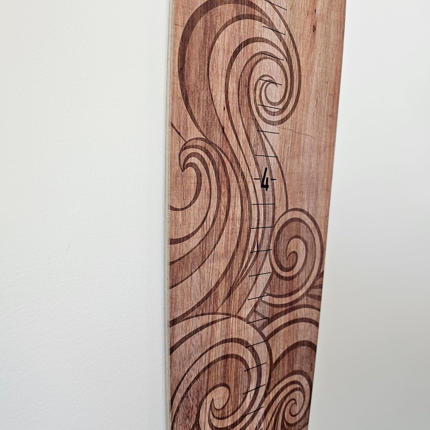 Wooden Surfboard Wall Decor Growth Chart - Surfboard Art Decor for Kids Room, Wood Surfboard Kids