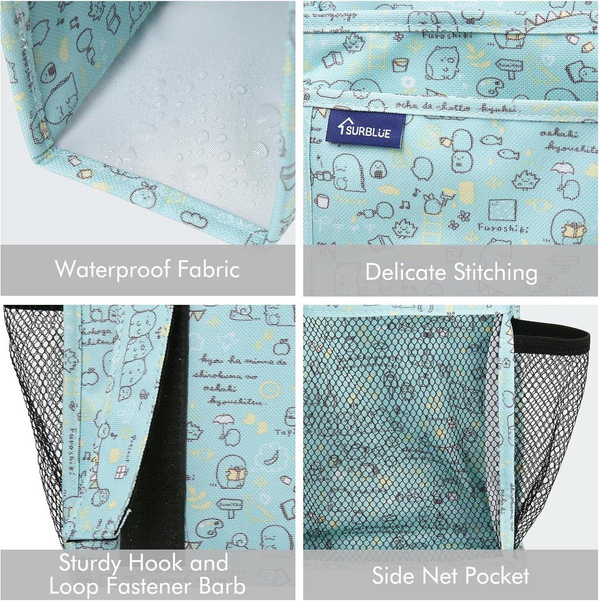 Surblue Bedside Caddy Hanging Bed Organizer Storage Bag Pocket for Bunk and Hospital Beds, College