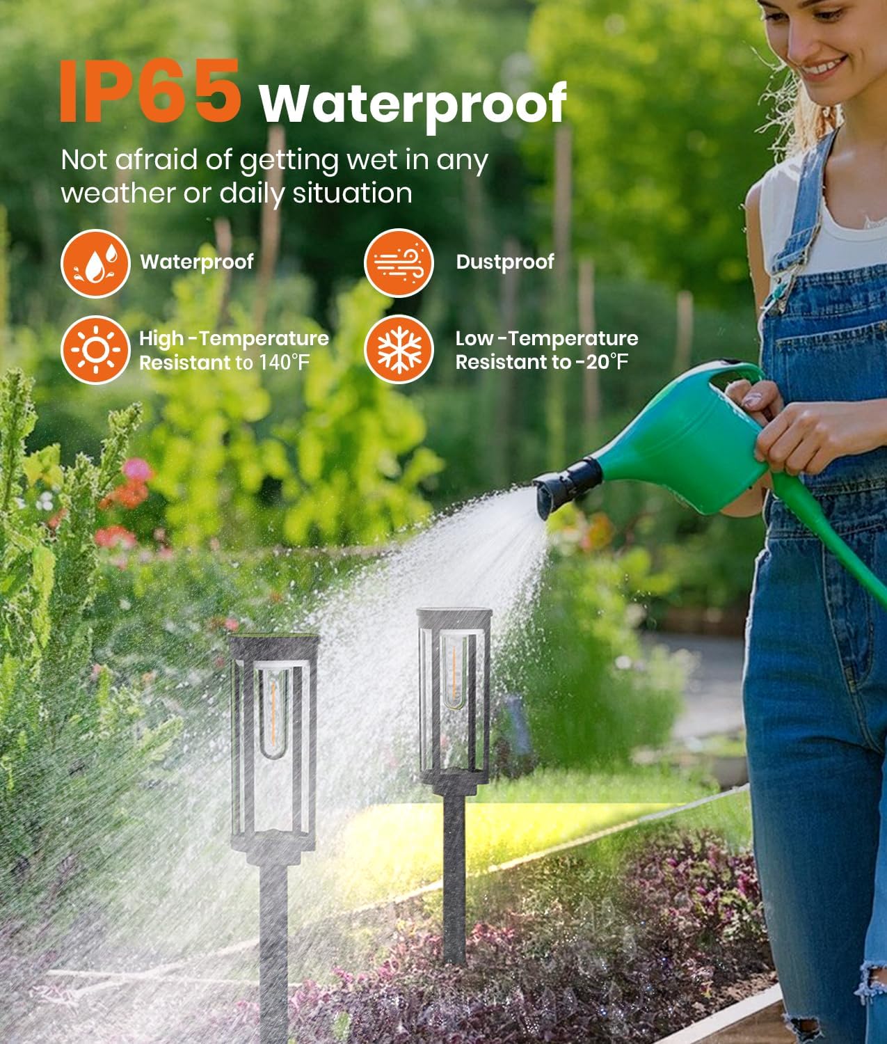 Solar Pathway Lights Outdoor Solar Lights Outdoor, IP65 Waterproof Auto On/Off Solar Garden Lights