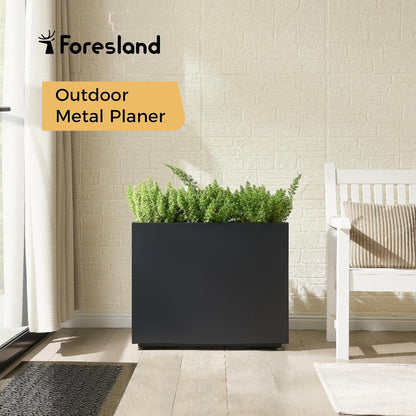 Tall & Long Metal Divider Planter 30W x 11D x 24H, Easy 5-Min Assembly, Outdoor Span Rectangular