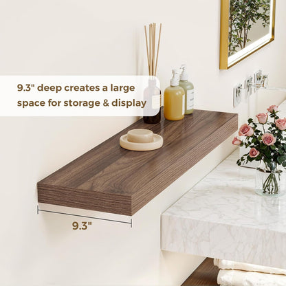 Dreamland 40 Inches Floating Shelves for Wall, 9.3" Deep Long Floating Shelves Set of 2, Large