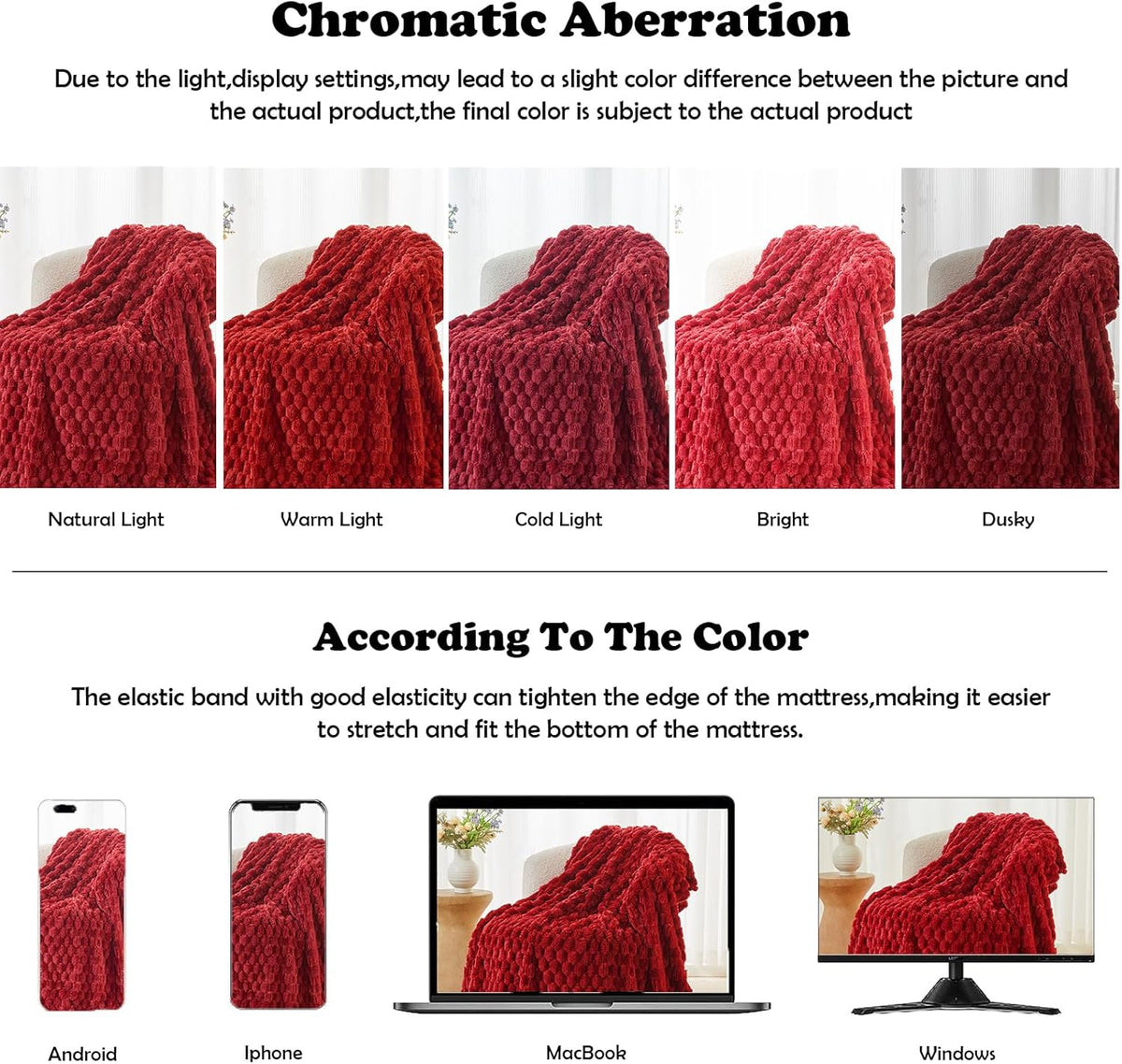 NEWCOSPLAY Super Soft King Blanket Red Premium Silky Flannel Fleece 3D Clouds Stylish Jacquard