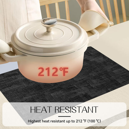 Romanstile Reversible Vinyl Placemats Set of 4, Faux Leather 100% Waterproof Oil-Proof Wipeable