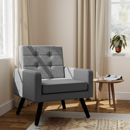 Kromax Mid-Century Modern Accent Chair for Living Room, 496 Lb. Weight Capacity, Dual Armrests