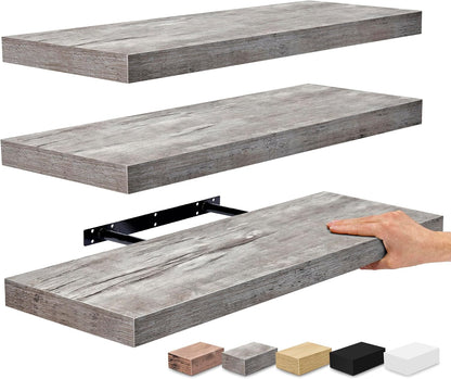 Sorbus Floating Shelves for Wall - 24" Bathroom Shelves, Wall Decor for Bedroom, Kitchen, Living
