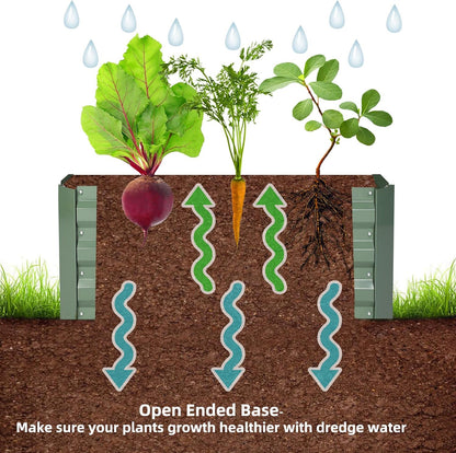 4x2x1ft Metal Raised Garden Bed Kit，Galvanized Garden Bed Box for Vegetables, Flowers, Herbs, and