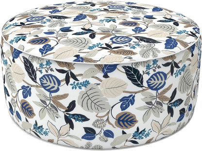 LVTXIII Indoor/Outdoor Inflatable Ottoman, D31 x H14 Inch Large Round Ottoman, All Weather Foot