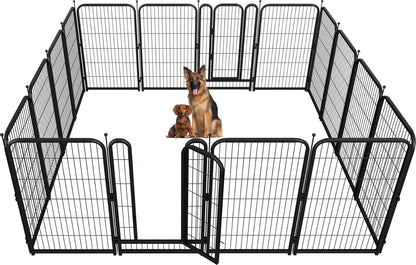 Metal Dog Playpen, 45" Inch Height 16 Panels, Large Dog Fence for Large/Medium/Small Dogs Indoor &