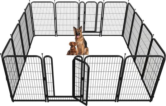 Metal Dog Playpen, 45" Inch Height 16 Panels, Large Dog Fence for Large/Medium/Small Dogs Indoor &