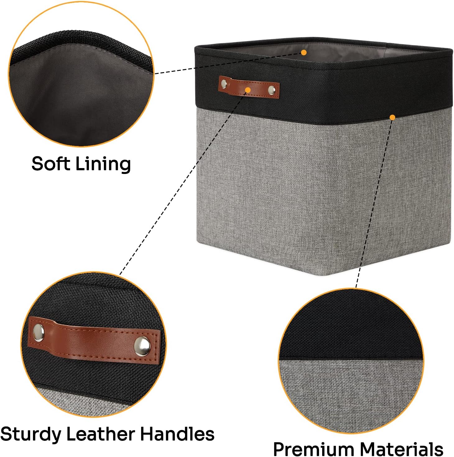 DULLEMELO Storage Bins for Organizing,Closet Storage Baskets for Gift Empty,Large Linen Canvas