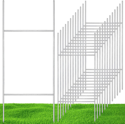 12 Pcs H Stakes for Yard Signs 30'' x 10'' Metal Heavy Duty H Frame Wire Stakes Weatherproof Metal