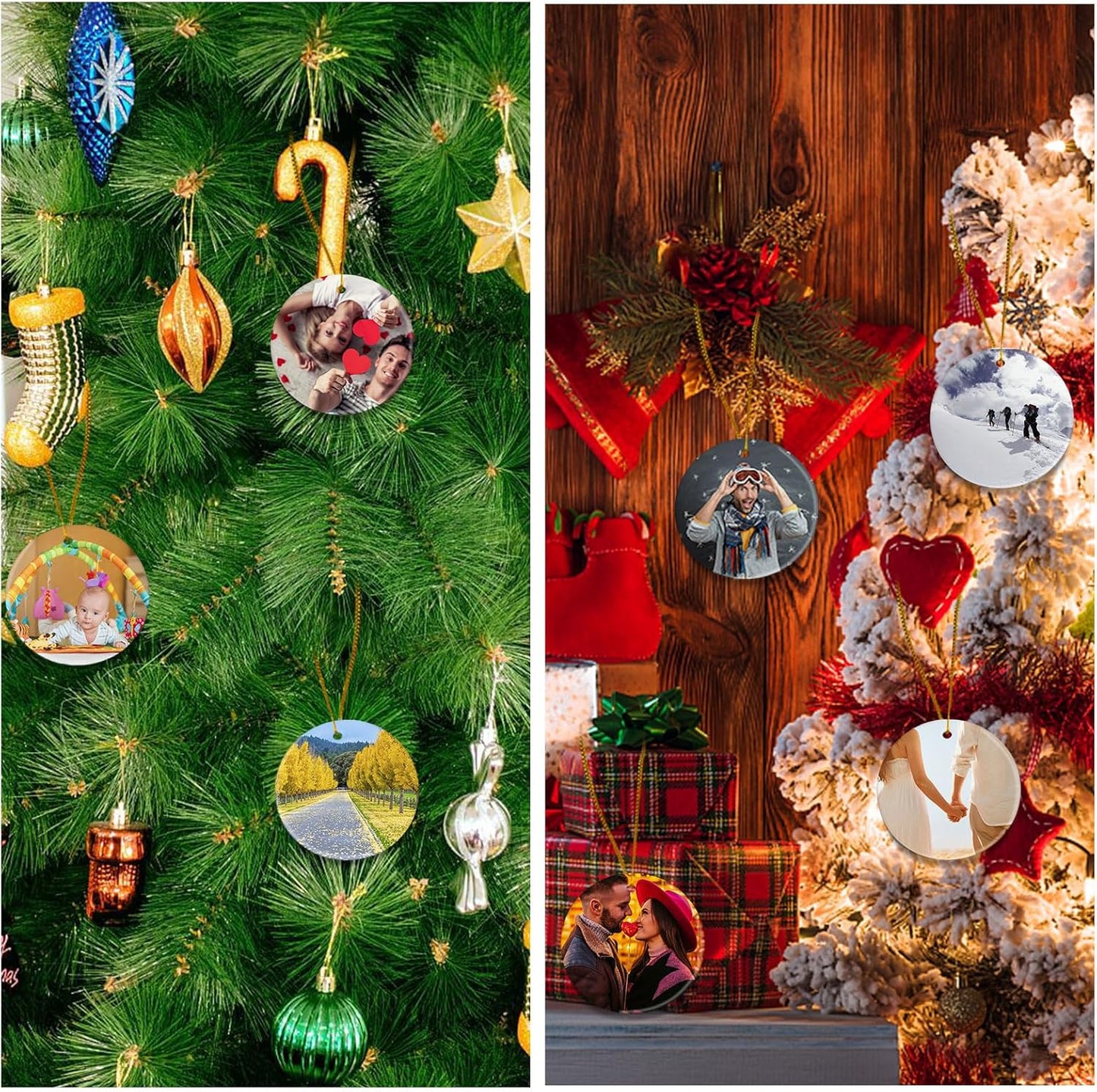 Sublimation Blanks Ornament Bulk 25pcs Personalized Christmas Ornaments Set Ceramic Ornaments White