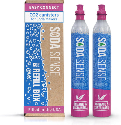 Soda Sense Easy Connect 60L CO2 Exchange Canister – 2 Pack, Replacement for Quick Connect Cylinder