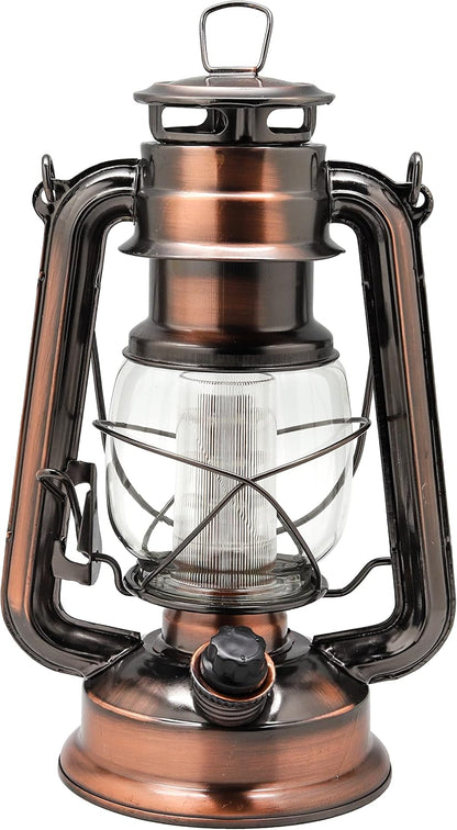 YAKii LED Vintage Lantern Metal Hanging Hurricane 12 LED Dimmer Switch Warm White Battery Operated