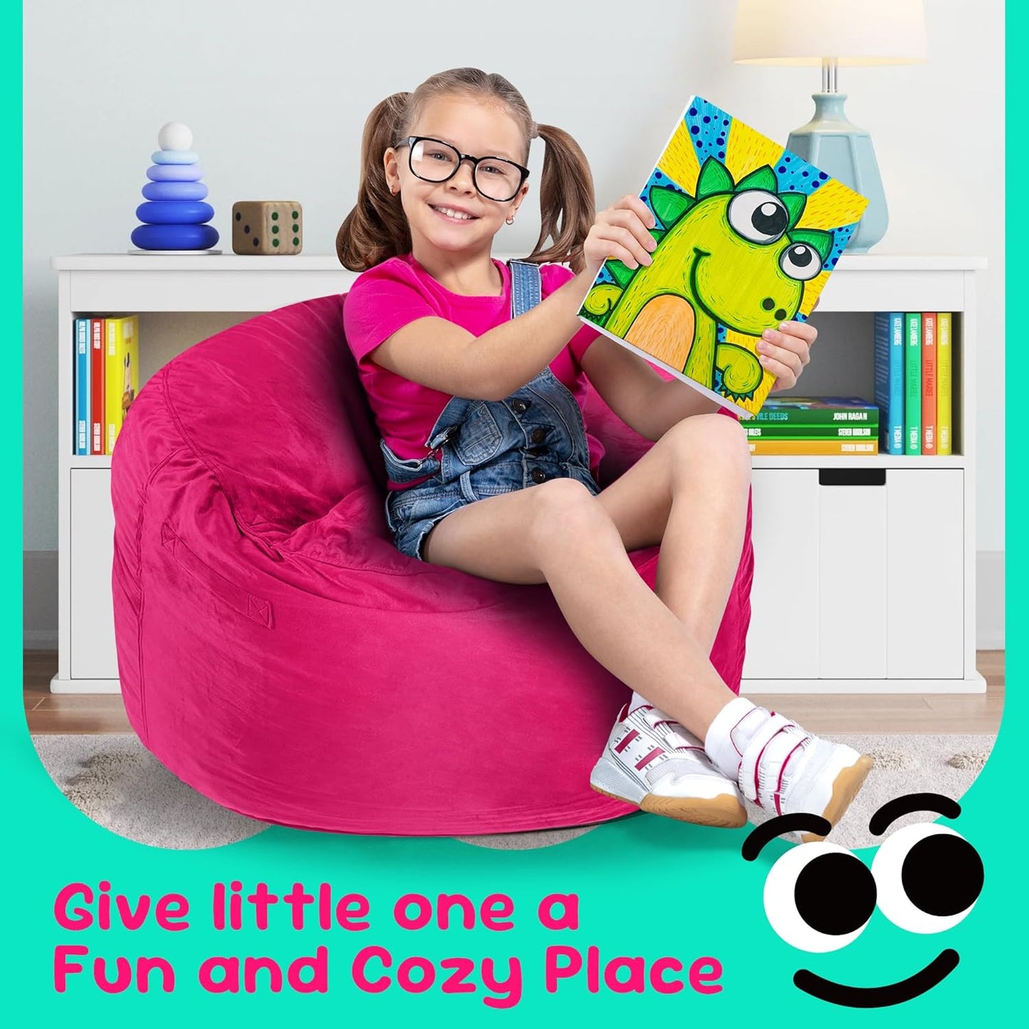 Hobestluk Bean Bag Chairs 2.5FT Bean Bag Chair with Memory Foam Filled & Machine Washable
