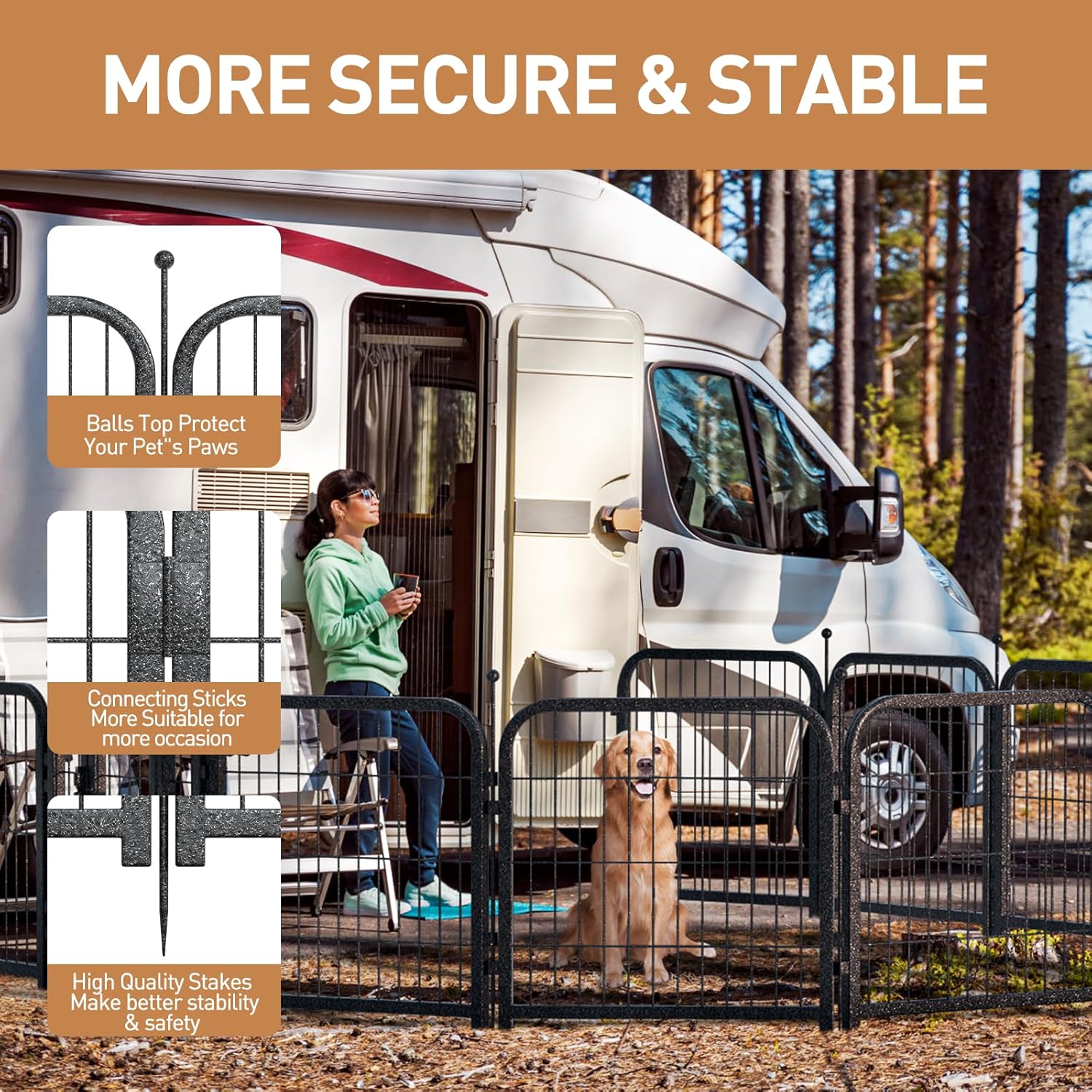 Metal Dog Playpen, 45" Inch Height 32 Panels, Ideal Dog Fence for Large/Medium/Small Dogs Indoor &