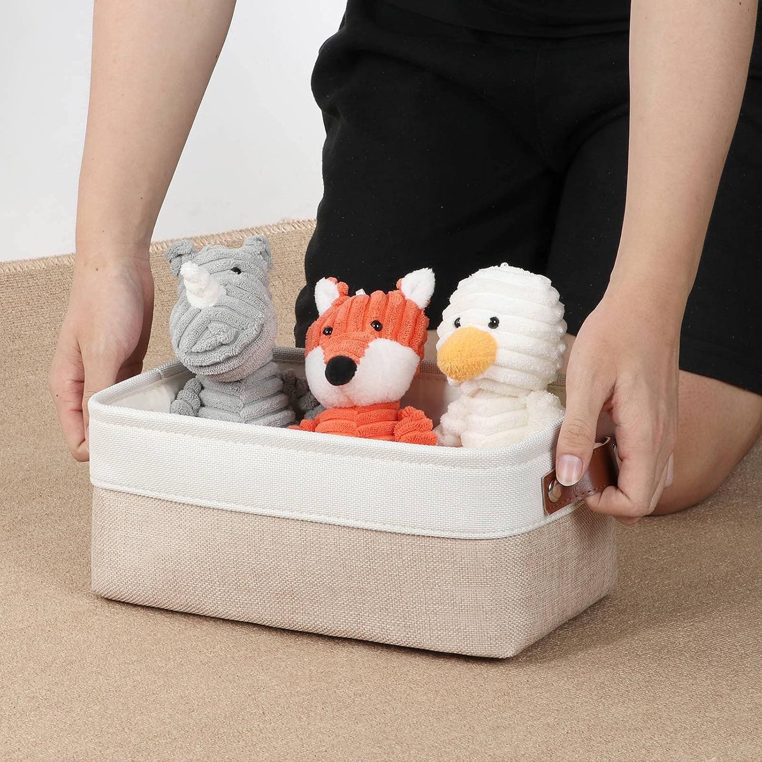 DULLEMELO Small Storage Bins, Storage Baskets for Organizing, Collapsible Rectangular Fabric