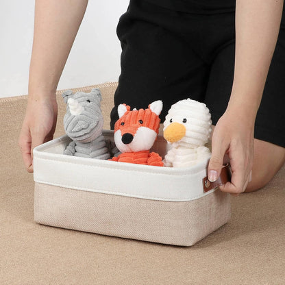 DULLEMELO Small Storage Bins, Storage Baskets for Organizing, Collapsible Rectangular Fabric