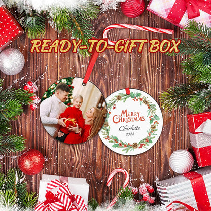 Personalized Christmas Ornaments 2025 Wood Custom Photo Picture Text Christmas Ornament