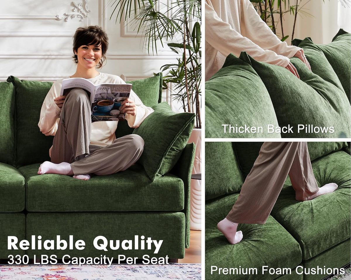 Oversized Accent Chair, Upholstered Modern Sofa Chair with Removable Backrest & Detachable Cover