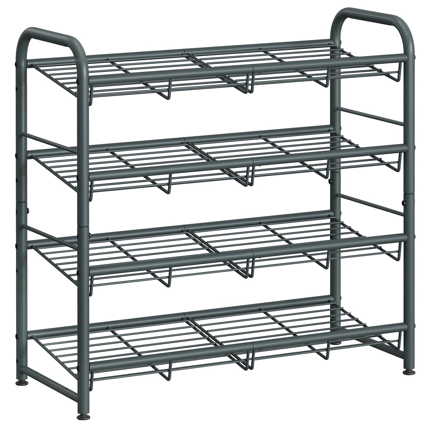 SONGMICS 4-Tier Stackable Metal Shoe Rack, Holds Up to 16 Pairs of Shoes