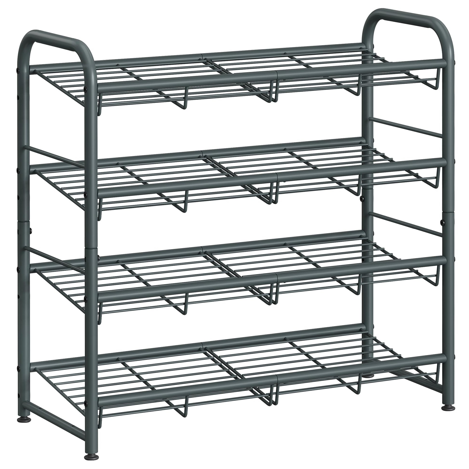 SONGMICS 4-Tier Stackable Metal Shoe Rack, Holds Up to 16 Pairs of Shoes