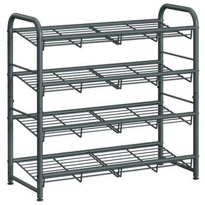 SONGMICS 4-Tier Stackable Metal Shoe Rack, Holds Up to 16 Pairs of Shoes
