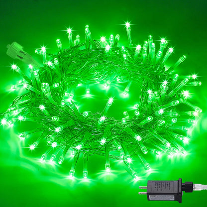 JMEXSUSS Connectable 100 LED Green Halloween Lights, 8 Modes Plug-in Green Christmas Lights Indoor