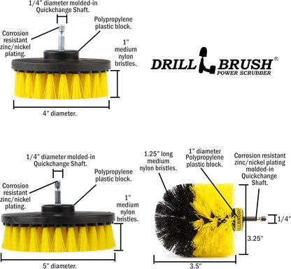 Drill Brush Attachments for Cleaning Shower, Bathroom, Grout, Tile, Bathtub, Bath Mat, Sink, Tile