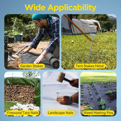 Landscape Fabric Pins, Thickened 8 Gauge Circle Top Landscape Pins, Not Easy to Bend 6 inch