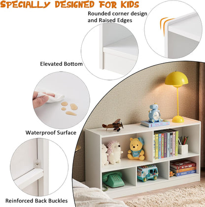 Toy Organizers and Storage, 5-Section Kids Bookshelf for Organizing Books Toys, School Classroom