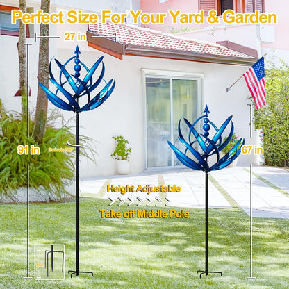 LimeHill Wind Spinner for Yard and Garden - Large Metal Kinetic Wind Sculptures, Yard Art Outdoor
