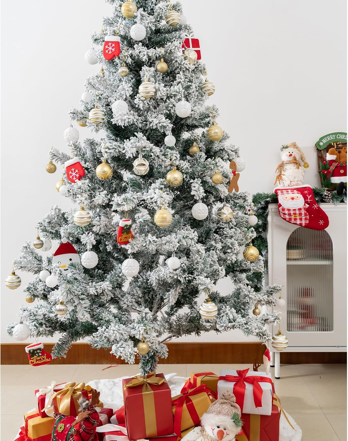 100Pcs Christmas Balls Ornaments Set, Shatterproof Christmas Decorations with Hand-held Gift