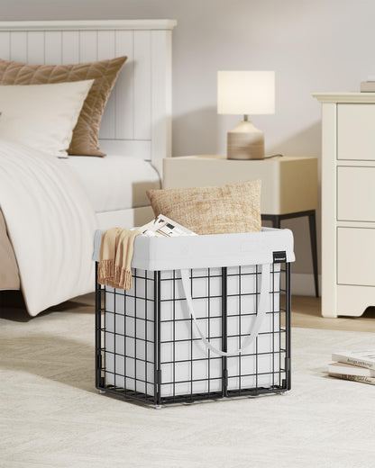 SONGMICS Laundry Hamper, 11 Gal. (50L) Laundry Basket, Collapsible Clothes Hamper, Removable and