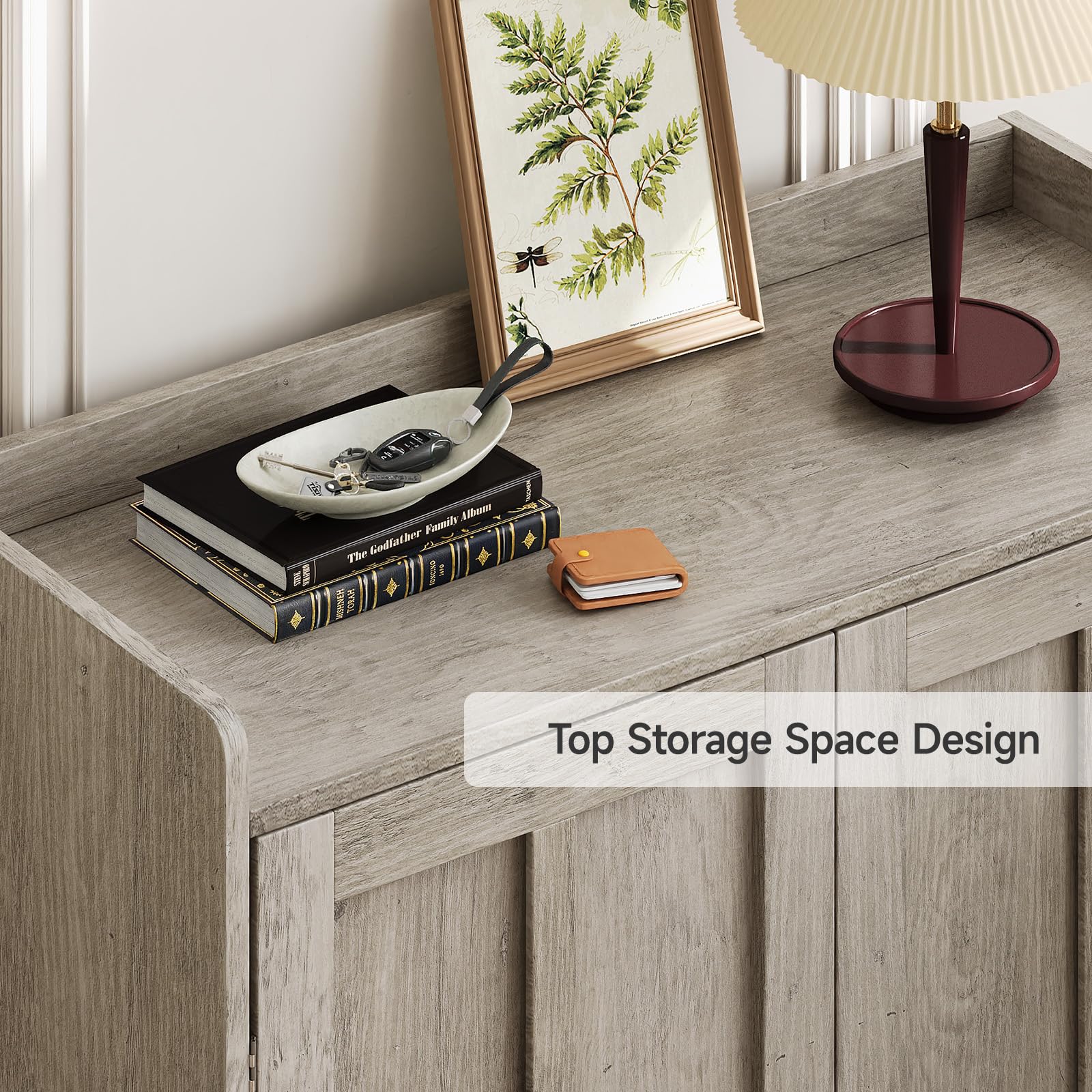 ComfyCorner Shoe Cabinet with Cross Molding Doors, 6-Tier Storage, Grey