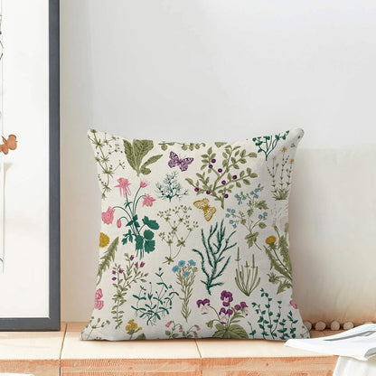 CXMEIFLY Spring Pillow Covers 20 x 20 Inch Set of 2 Vintage Sage Green Teal Wild Flowers Decor