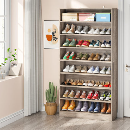 Tribesigns Tall Shoe Cabinet, 9 Tiers 40-45 Pairs Heavy Duty Wood Freestanding Shoe Storage