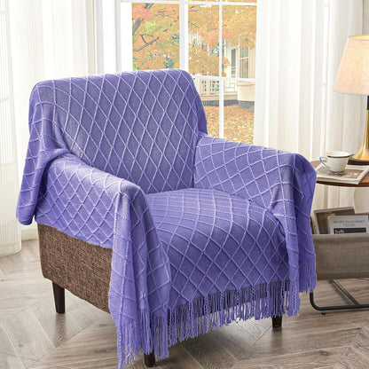 inhand Knitted Throw Blanket for Couch and Bed, Soft Living Room Home Decor Knitted Blanket with