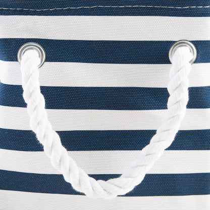 Bone Dry Pet Storage Collection Striped Paw Patch Bin, Small Rectangle, Navy