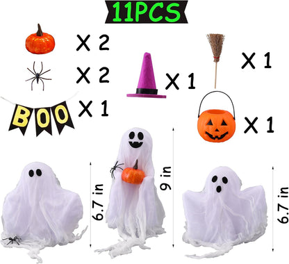 Halloween Decorations - Set of 3 Cute Spooky Ghosts Crafts - Ghost Decorations Indoor Halloween