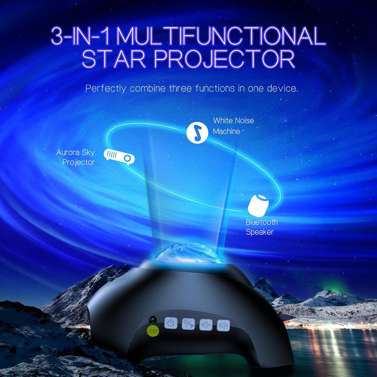 Northern Galaxy Light Aurora Projector with 33 Light Effects, Night Lights LED Star Projector for