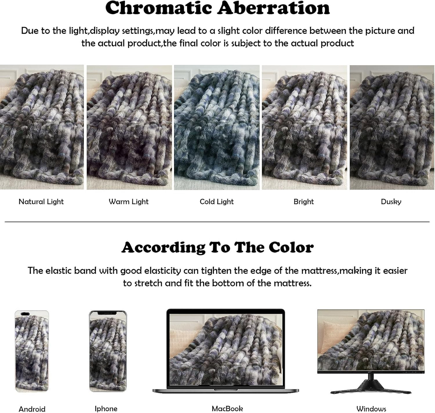NEWCOSPLAY Faux Fur Twin Blanket Tie-dye Grey Luxury Fluffy Thick Warm Bubble Blanket for Couch