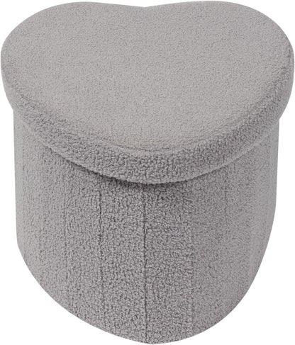 B FSOBEIIALEO Storage Ottoman Cube, Heart Shaped Ottomans with Storage Foot Stool Footrest for