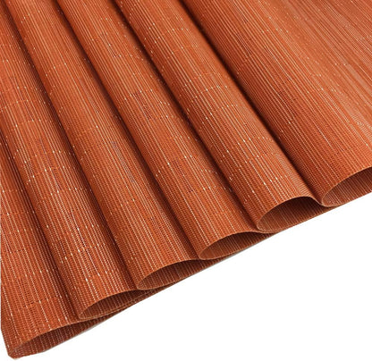 WAZAIGUR Placemats Set of 6 for Dining Table Heat-Resistant Washable Place Mats Woven Vinyl Kitchen