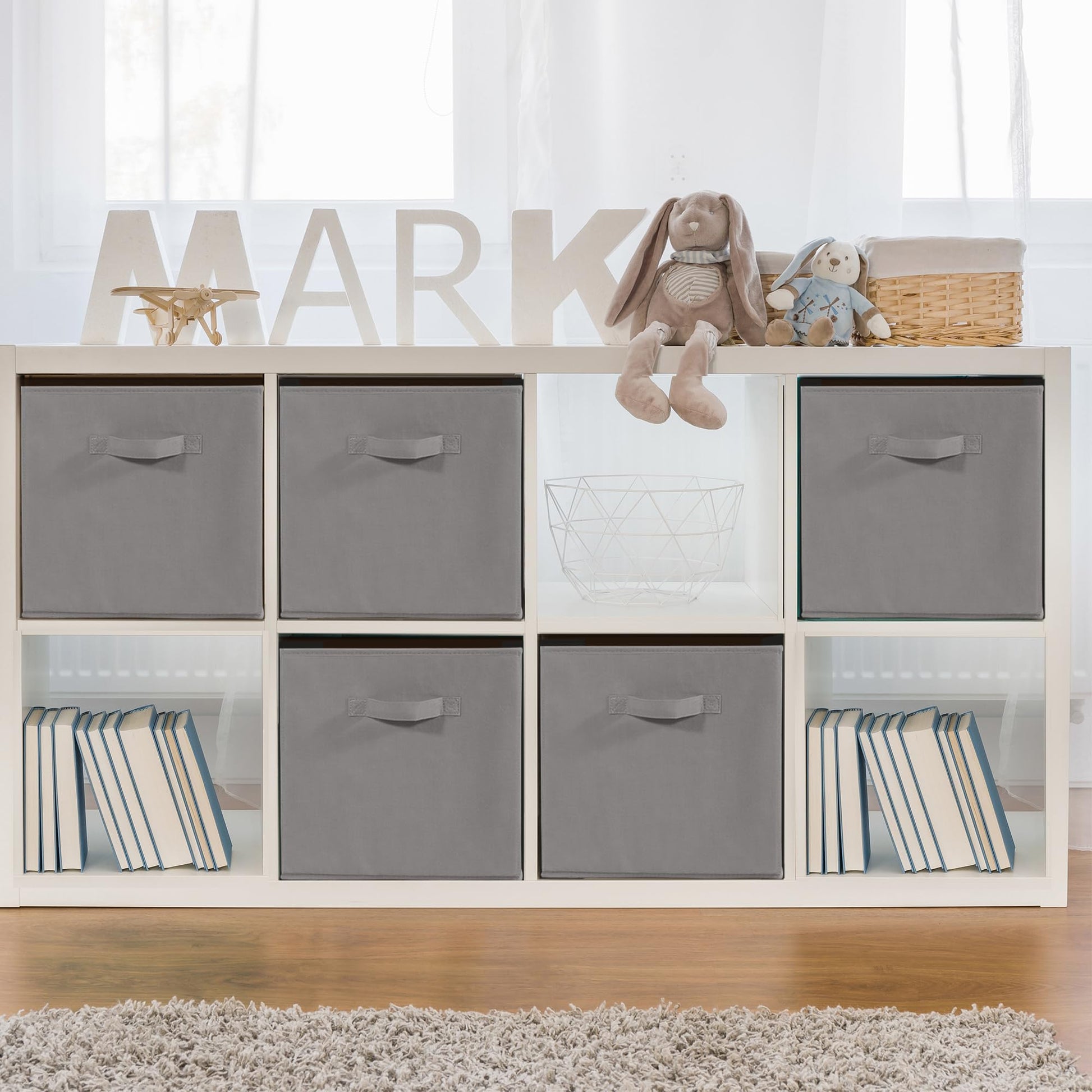 STORAGEIDEAS 11" Fabric Storage Bins, Collapsible Storage Cubes Organizer with Handles, Heavy Duty
