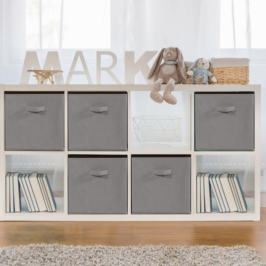 STORAGEIDEAS 11" Fabric Storage Bins, Collapsible Storage Cubes Organizer with Handles, Heavy Duty