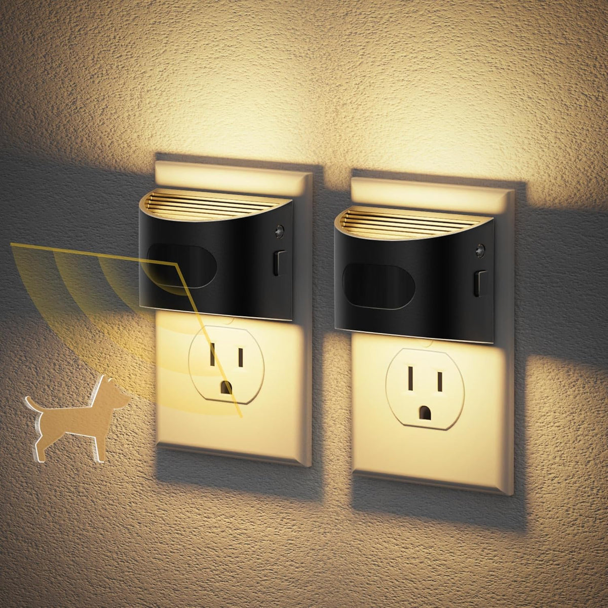 JandCase Motion Sensor Night Light, Night Lights Plug into Wall, Dusk to Dawn Sensor Nightlight