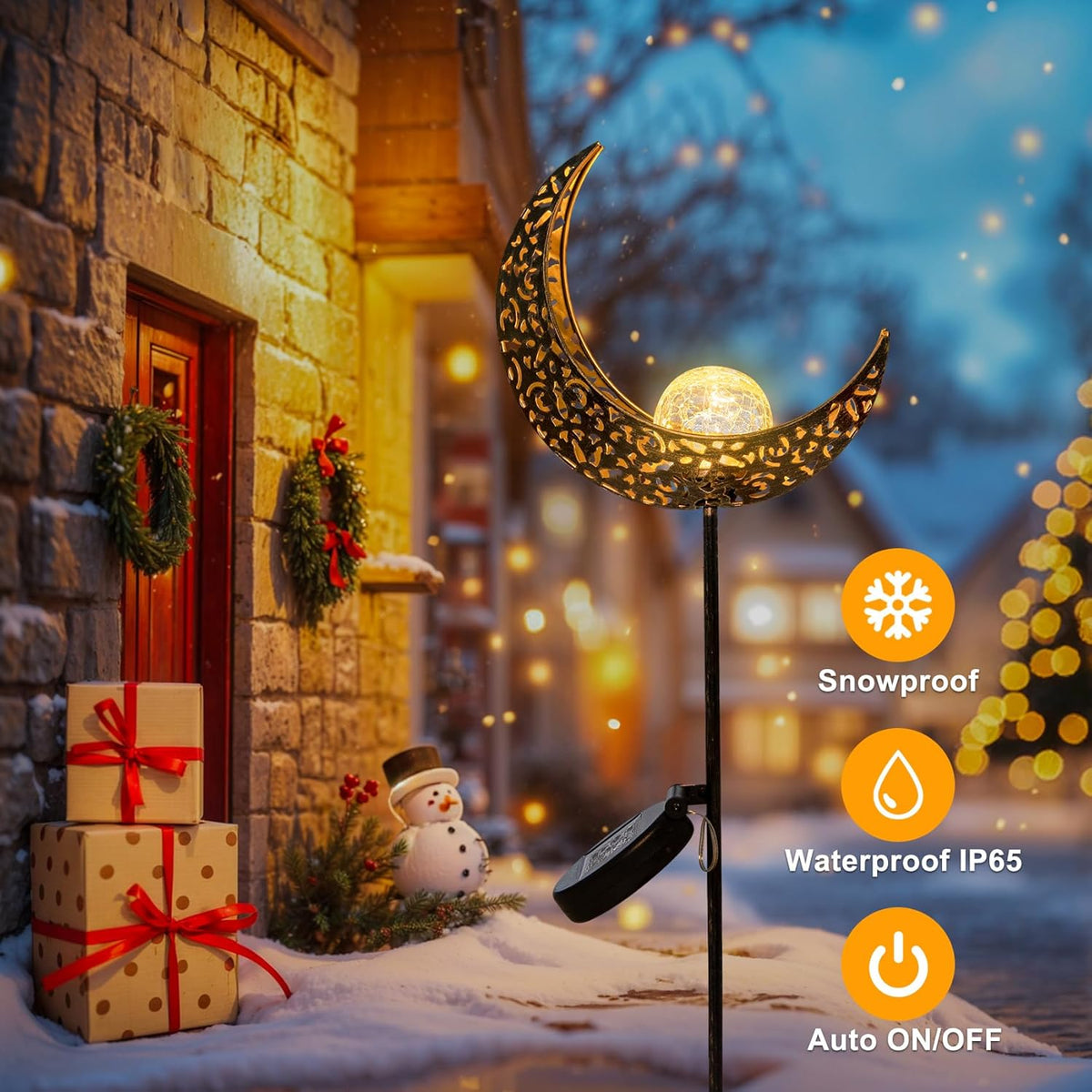 Homeimpro Moon Solar Lights Outdoor Garden Decor Gifts for Mom Women,Waterproof Stakes Yard